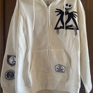 Disney Cream Hoodie with The Nightmare Before Christmas Jack Skellington